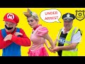 The Super Mario Bros Princess Peach ARRESTED! Funny Moments Mario & Luigi