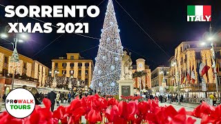 Sorrento, Italy Christmas Lights Walking Tour - 4K - With Captions