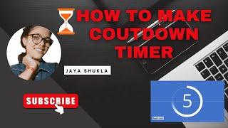 How To Make Countdown Timer Using Python Programming Language|| Jaya Shukla