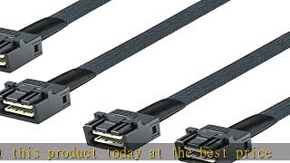 10Gtek# 12G Internal Mini SAS HD SFF-8643 to SFF-8643 Cable, with Sideband, 100-Ohm, 1-m(3.3ft), 2