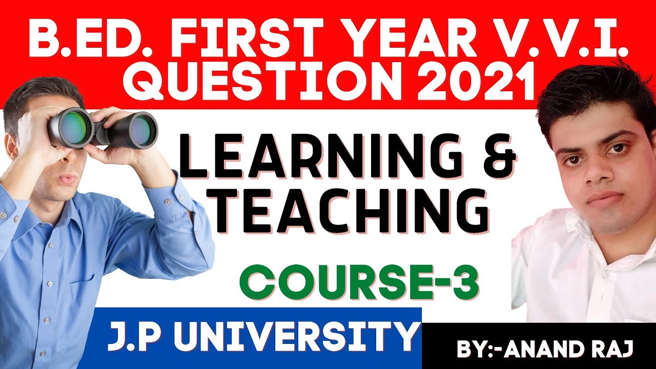 Jai Prakash J.P.University B.Ed.1st Year V.V.I. Guess Question 2021 ...