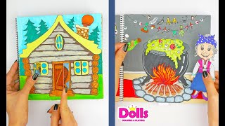 dolls drawing & playing