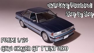 unboxing fullbuild FUJIMI 1/24 GX71 CHASER GT TWINTURBO Scale Car Plastic Model