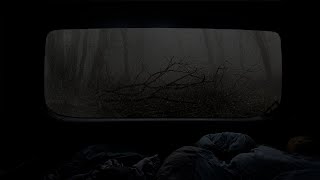 Overnight in the car during heavy rain and thunderstorms for sleep and relaxation | car camping