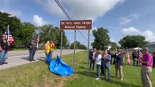 Highway dedication for Sgt. Terry James Garigen