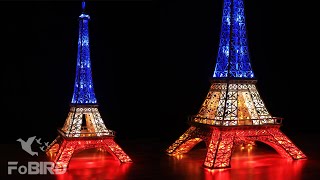 Build the Eiffel Tower at night model with LED light very very nice