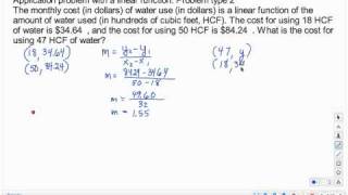 Application problem with a linear function: Problem type 2