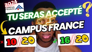 Voici les étudiants qui seront acceptés sur Campus France. Les notes faibles Campus France 2024