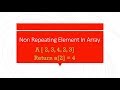Find Non Repeating Element in Array