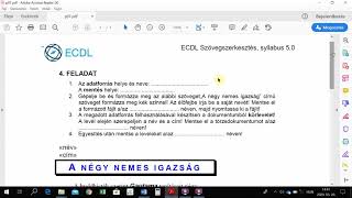 ECDL Szövegszerkesztés 4