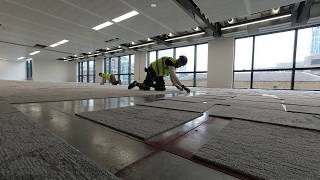 Carpet tiles professional installation process