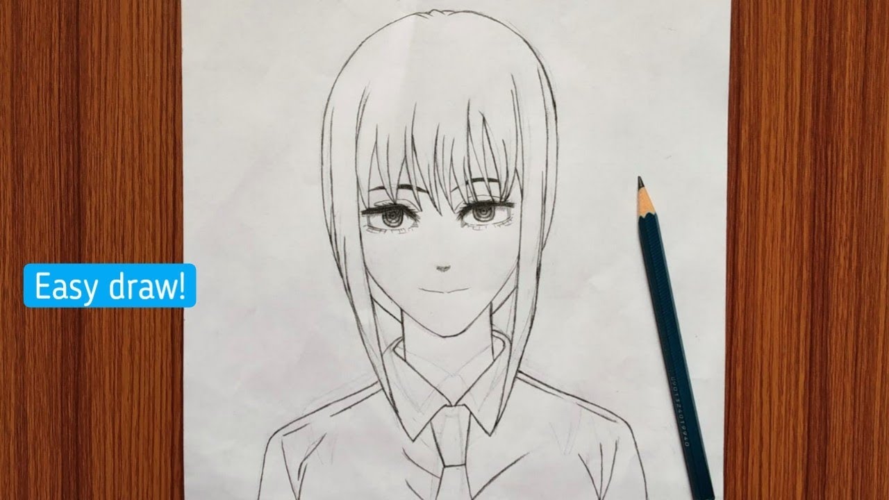 How To Draw Makima Step By Step Tutorial Chainsaw Man Youtube