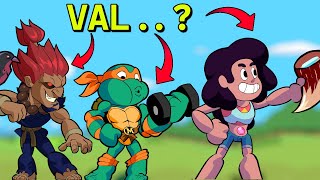 Playing with ALL VAL Crossovers in Brawlhalla • 1v1 Gameplay