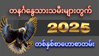 တနင်္ဂနွေသားသမီးများအတွက် (2025) တစ်နှစ်စာ ဗေဒင်ဟောစာတမ်း