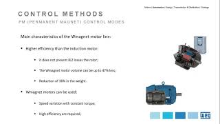 Characteristics of motor control methods using variable speed drive