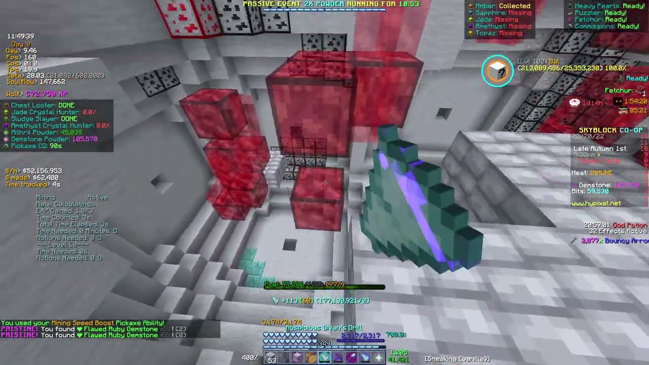 36 5m H Ruby Gemstone Mining Hypixel Skyblock Breakdown In