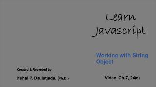 Learn Javascript: Working with String Object - Domain : Reg. Exp