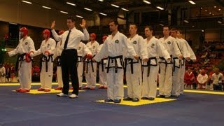 Team male sparring - Scotland vs. Poland - Taekwon-do ITF Euros 2013, Skovde