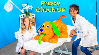 Assistant Plays with Play Doh Dog Check Up Doctor Video