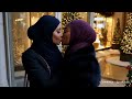 beautiful muslim women kiss in a festive mall lesbians kissing video