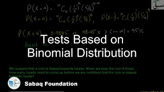 Tests Based on Binomial Distribution, Statistics Lecture | Sabaq.pk