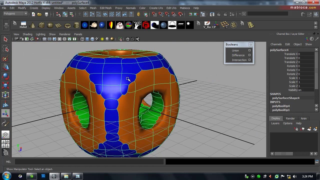 Boolean In Maya - YouTube