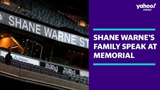 Shane Warne's family say tearful goodbye at MCG memorial | Yahoo Australia