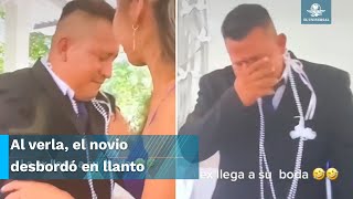 Ex llega a felicitar a novio en su boda y la reacción de él se viraliza