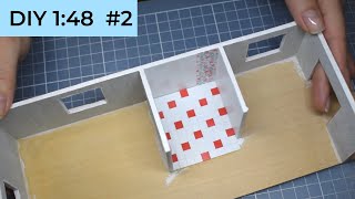DIY How to Make a Miniature Roombox 1:48 || #2 Bathroom
