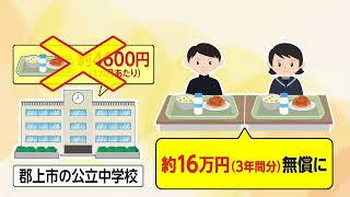 【賛否】中学校の給食費3年間で16万円を“タダ”に…その代わり10万円の“100歳祝い金”などを廃止…若者へのシフトを検討　岐阜・郡上市長「若い世代に一度かけてみたい」