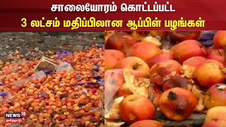 சாலையோரம் கொட்டப்பட்ட 3 லட்சம் மதிப்பிலான ஆப்பிள் பழங்கள் | Ayappakkam | Apple