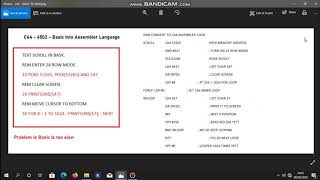 C64 - 6502 - Basic to Assembler language