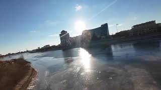 Drone Video of Ice Fishing on the Ural River, Atyrau