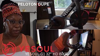 YESOUL G1 MAX 32” HD BIKE | PELOTON SPIN BIKE DUPE | AFFORDABLE AT HOME GYM | CARDIO, YOGA, STRENGTH