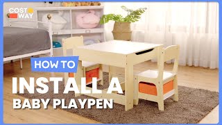 How to Install the Kids Table Chairs Set With Storage Boxes Blackboard | BB5584 #costway #howto