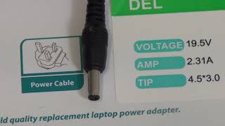 45W Dell Laptop Charger (19.5V ~ 2.31A, 4.5 x 3.0mm DC Jack)