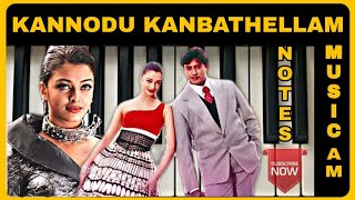 Kannodu kanbathellam piano tutorial | Tamil songs keyboard notes | Jeans | Aishwarya Rai | Prashanth
