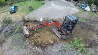 constructing a steep road with the Kubota 27 4