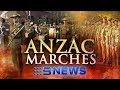 Crowds line streets across country as veterans march on ANZAC Day | Nine News Australia