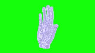 3D Hand with liquid metal like animation skin with Green Screen, enjoy!