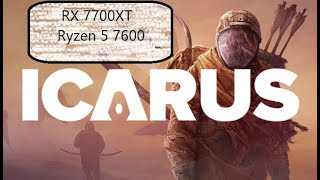 Icarus Rx 7700XT Ryzen 5 7600 1080p all settings only max RT at the end for the fun