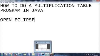 How to do Multiplication Table program in java
