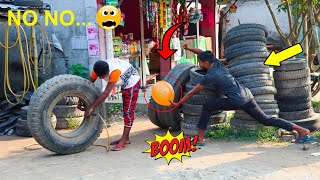 Tyre Blast Prank with Popping Balloons | Crazy REACTION with Popping Balloon Prank (Part 11)