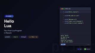 Learn Lua in Neovim: Hello World with print() & :!lua % | Episode 1