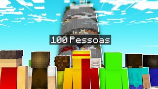 COLOQUEI 100 PESSOAS EM UM PARKOUR SPIRAL NO MINECRAFT E ISSO ACONTECEU...