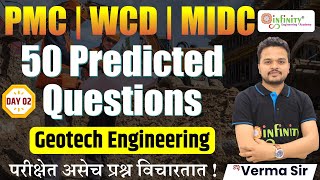 geotech engineering | 50 predicted questions | pmc je civil | wcd je civil | midc je civil | #pmc