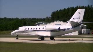 [Close/Loud!] Cessna 680 Citation Sovereign takeoff at Harbor Springs Airport [N391KK] HD *1080p*