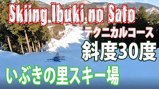 いぶきの里スキー場　最大斜度30度　テクニカルコース　双子小学生1年 Twin Girls Skiing 2022年1月