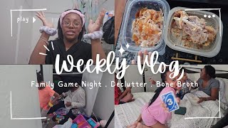 ✨️ Weekly Vlog Ep. 9 ✨️ Game Night | Bone Broth | Declutter | Grocery Haul