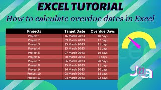 Excel Tutorial: Calculating Overdue Days in Excel | #Ja27 | #excel